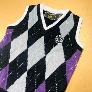 Argyle Sweater Vest Purple Black Acrylic 18 Months